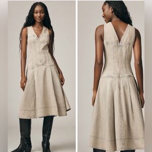 Anthropologie Pilcro Sleeveless V Neck Corset A Line Midi Dress XS
NEW with tags